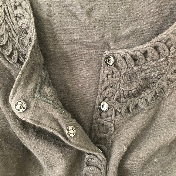 Halogen Black 3/4 Sleeve Embellished Cardigan - Picture 3 of 5